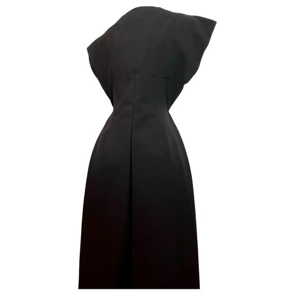 ZARA Basic Line  Business Black Bodycon Dress with Sculpted Seams Size S - Picture 3 of 9